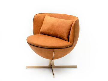 CALICE - With 4-spoke base leather easy chair by La Manufacture - view 2